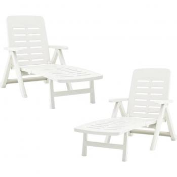2 Tumbonas SMERALDO Polipropileno Blanco para Jardín