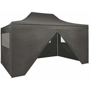 vidaXL Carpa Pleglable Pop-up con 4 Paredes 3x4.5m Gris Antracita Patio Fiesta