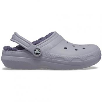 Classic Lined Crocs Clogs for Men and Women - Gray/Purple - Unisex Size 41-42
