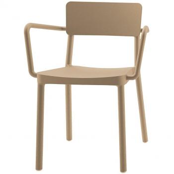 Lisboa Stackable Dining Armchair with Arms - Set of 4 in Sand