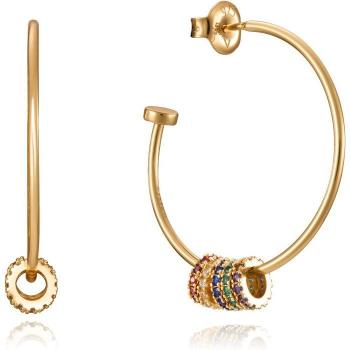 Pendientes Viceroy Elegant con mini aros de circonitas de colores