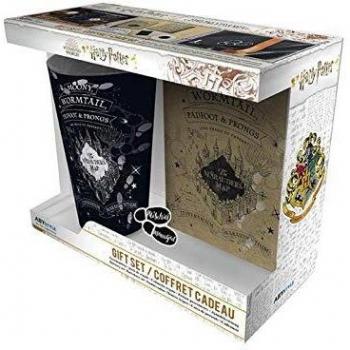 Harry Potter Glass Pin And Pocket Notebook Marauders Map Nuevo Oficial Gift Set