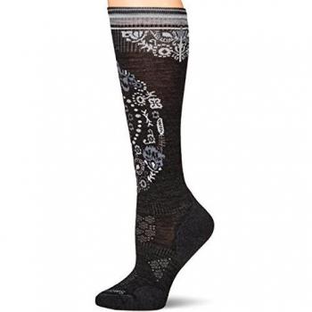 Smartwool PHD Calcetines de esquí Le Ptrn, Mujer, Color Gris Oscuro, tamaño L