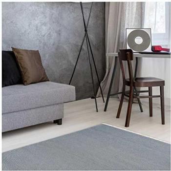 Alfombra Kilim Hecha a Mano en Lana Gris Plata 170x240 cm