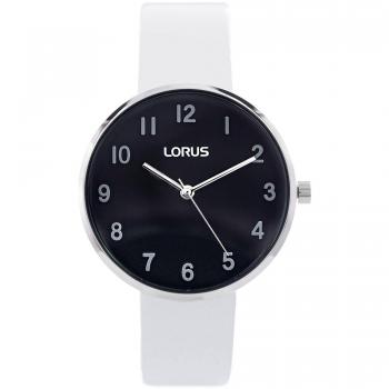 Reloj de Pulsera Lorus Lady RG225SX9 con Correa Blanca y Esfera Negra para Mujer