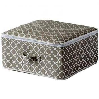 Compactor Madison Bolsa de almacenaje con Cremallera, Polipropileno, Topo/Blanco, 46 x 46 x 20.5 cm, Código de Producto RAN7473