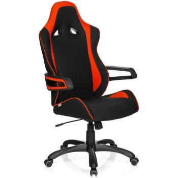 hjh OFFICE 621841 RACER PRO II - Silla gaming y oficina,  tejido negro / rojo