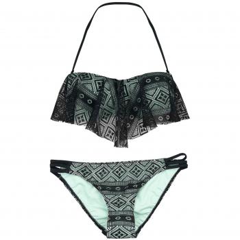 Full Volume by EMP Flounce Bandeau Bikini Biquini negro/menta XXL