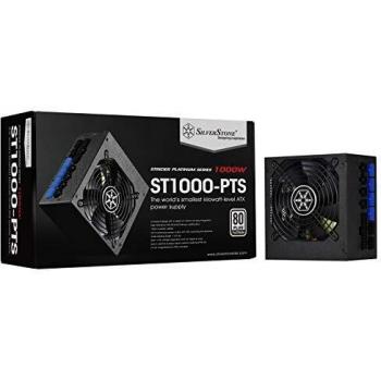 SilverStone SST-ST1000-PTS - Strider Platinum Series, 1000W 80 Plus Platinum, fuente de alimentación ATX PC, ventilador de 120 mm HYB, 140 mm de profundidad, 100% modular