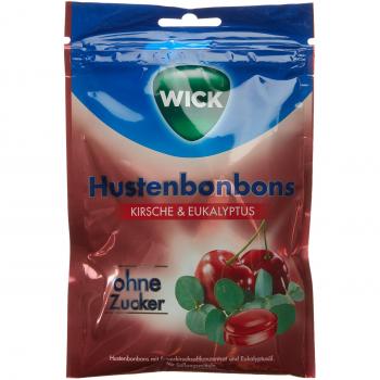 Caramelos Sin Azúcar de Cereza y Eucalipto Wick 72g