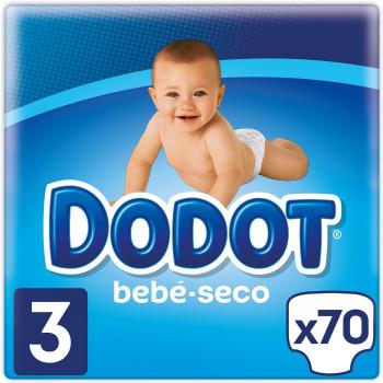 Dodot Bebé-Seco Pañales Talla 3, 70 Pañales, el unico Pañal con canales de Aire, 6 a 10 kg