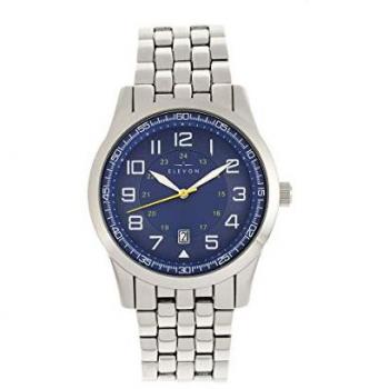 Elevon Garrison Men's Silver/Blue Quartz Bracelet Watch with Date