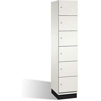Armario de Compartimentos Bajo Llave C+P Cambio con Puertas HPL, 6 Fácher, Color Blanco