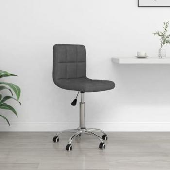 Silla de oficina giratoria de tela gris oscuro