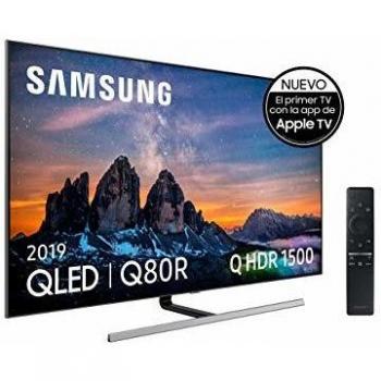 Samsung QLED 4K 2019 65Q80R - Smart TV de 65 con Resolución 4K UHD, Direct Full Array Plus, Q HDR 1500, Inteligencia Artificial 4K, One Remote Control, Apple TV y Compatible con Alexa