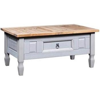 Mesa baja de centro Corona Range en pino mexicano gris 100x55x44 cm