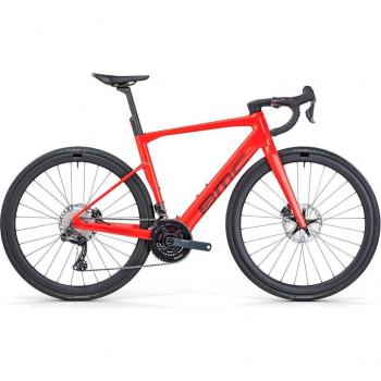Bicicleta eléctrica BMC Roadmachine 01 AMP TWO roja negra - 54