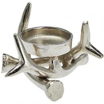 Belssia Candelabro Ramas Metal Plateado 14x9x14 cm
