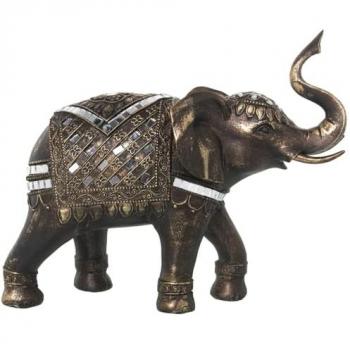 Figura Decorativa Elefante Dorado Plástico 13 x 28 x 23 cm Alexandra House Living