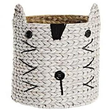 Cesta DKD Home Decor Infantil Fibra 37 x 37 x 40 cm - Blanco/Negro