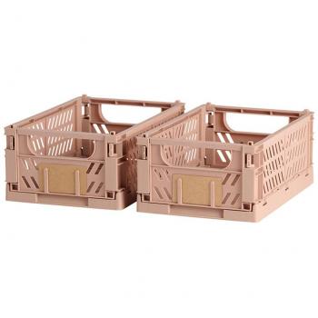 Caja de almacenaje plegable 33x24,5x15cm con tapa y asas, set de 2 unidades
