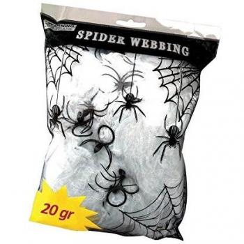 Web 20 gramos con falsas arañas de Halloween