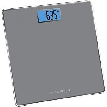 Báscula de Baño Digital Rowenta Classic BS1500V0 con Pantalla LCD y Plataforma de Vidrio Templado, Color Plata