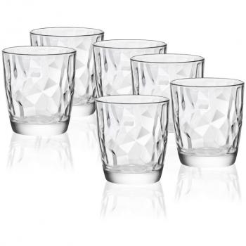 Vasos Dof Diamond de Vidrio Transparente 39 cl - Set de 6 Unidades Bormioli Rocco