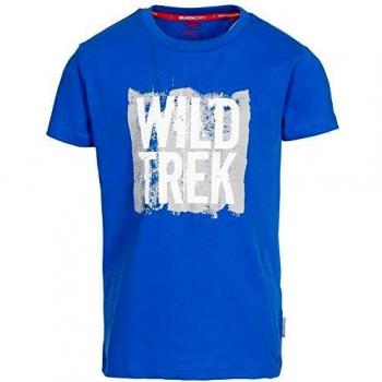 Trespass Zealous Quick Drying Graphic Camiseta, BLU, 7-8 Anni para Niños