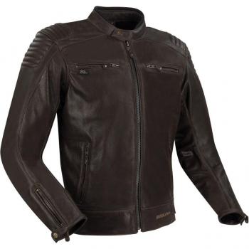 Chaqueta de Moto Segura Express Marrón Perforada de Cuero