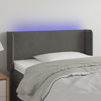 Cabecero LED de terciopelo gris oscuro 103x16x78/88 cm Vidaxl