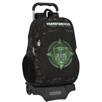 Mochila Escolar con Ruedas Transformers Negro 32 x 44 x 16 cm