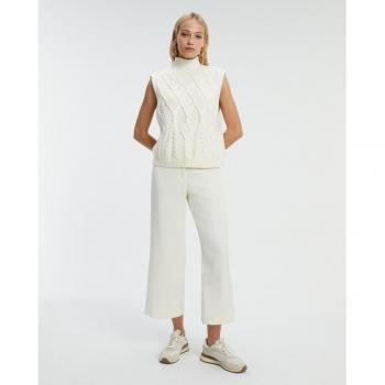 Paz Torras - Pantalón culotte de mujer liso de tiro medio