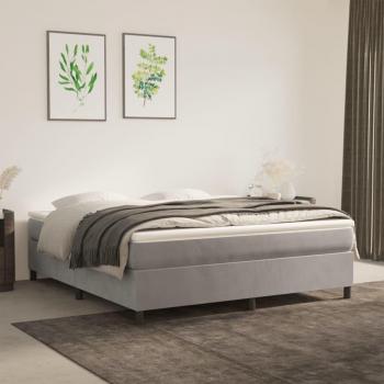 Cama box spring de muelles con colchón gris claro 160x200 cm Terciopelo
