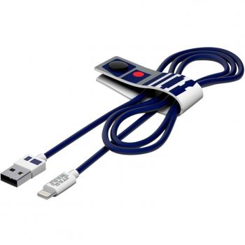 Cable Lightning MFI 1,2 m Azul y Blanco - Star Wars R2-D2