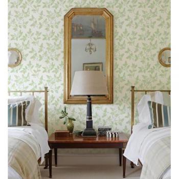 Papel Pintado Vinílico Ecológico Hojas Verdes y Agua Marina - GAULAN 682406 - Rollo 10 m x 0,52 m