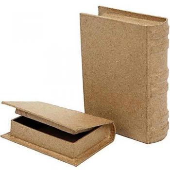 Cajas en forma de libro, tamaño 8x11,5x2,5 cm, set de 2 piezas