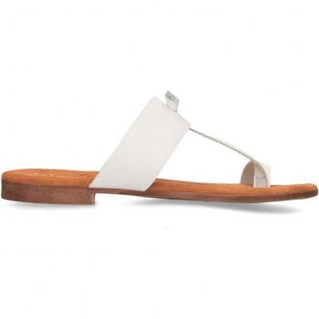 Sandalia De Piel Para Mujer, Color Cuero. Purapiel Atlantic 80626 Blanco