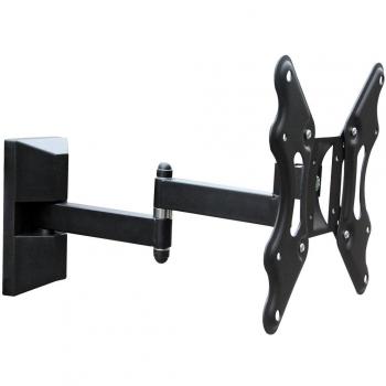 LAUSON-LM Soporte de Pared inclinable y Giratorio para Pantallas TV/LCD de 17-37, Doble Brazo Extensible y Carga hasta 15 Kg, VESA 200 x 200 mm, Negro