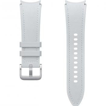 Correa de Cuero Vegano para Samsung Galaxy Watch 6, Tamaño S/M de 20 mm en Color Plata