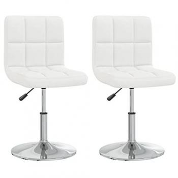 Sillas de comedor 2 unidades cuero sintético blanco