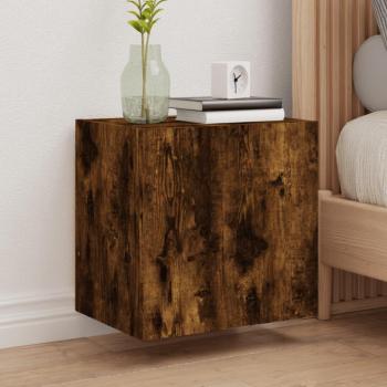 Mueble de TV de pared de madera multicapa en roble ahumado 40,5x30x40 cm