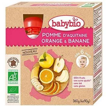 Organic Fruit Pouches - Apple, Orange & Banana - 4x90g (6 Months+)