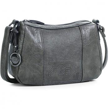 Lois - 94730 Bolso de Mujer Bandolera. Cierre con Cremallera. Bolsillo detrás con Cremallera. Bolsillo Interior. Incluye Llavero, Color Gris