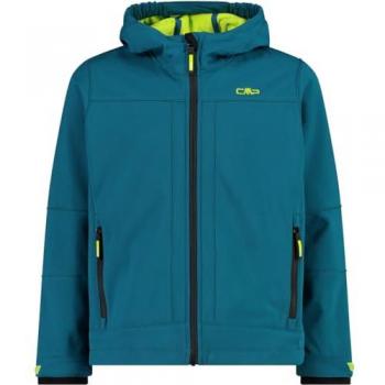 CMP Chaqueta Softshell Infantil con Capucha Fija Verde Fluorescente 98