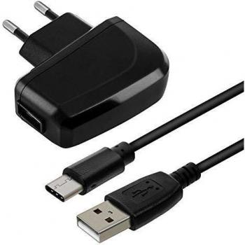 Bluestar - Cargador de Pared de 2 A, Fuente de alimentación + Cable de Carga USB-C/USB de 1 m, con protección contra sobrecalentamiento y sobrecarga, Color Negro