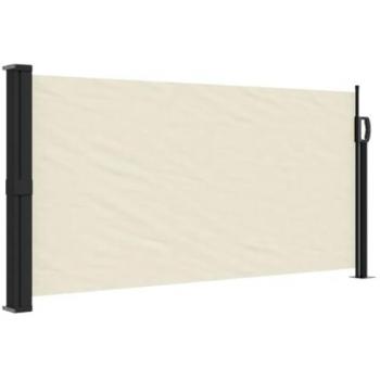 Toldo lateral retráctil 100x500 cm color negro, crema, azul
