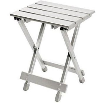 Taburete/Mesa Plegable de Aluminio 30x25x40cm, Capacidad 60 Kg