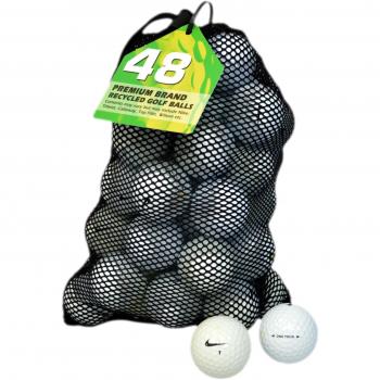 NIKE Golfbälle 48 One Lake B-Qualität Lote de Pelotas de Golf usadas recuperadas, Unidades, Grado B, Unisex, Blanco
