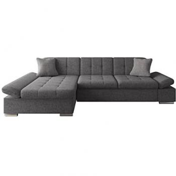 Sofá Rinconero Comfivo 219, Gris, 278 x 76 x 151 cm, con Reposabrazos Regulables y Tapizado Lux 06 + Lux 05